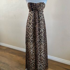 Sans Souci Strapless Leopard Print Dress